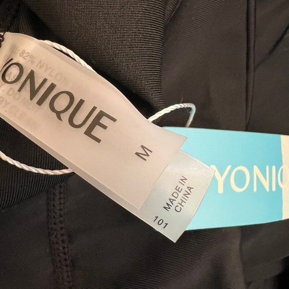 Yonique Black One Shoulder Ruffle Tankini Swim Top Women's Size M‎ - Picture 2 of 6